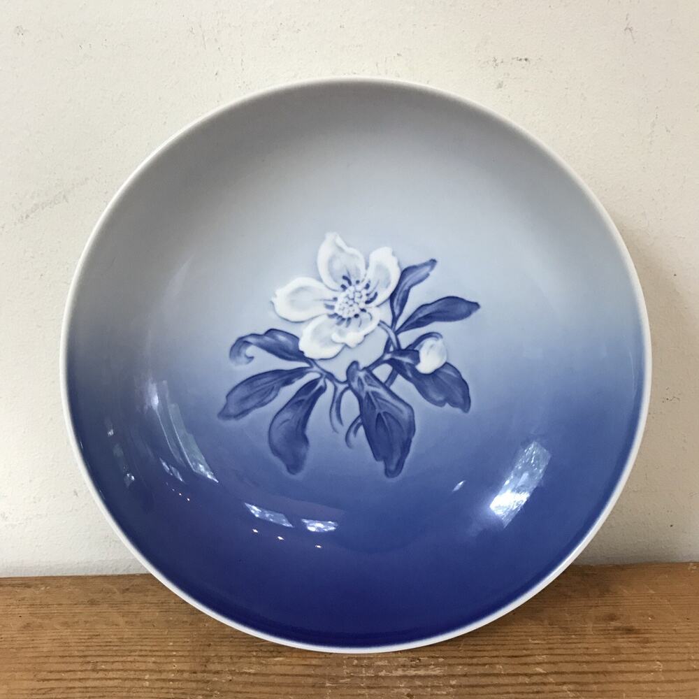 Set 3 B&G Bing Grondahl Christmas Rose Copenhagen Porcelain Blue Soup Bowls 8"